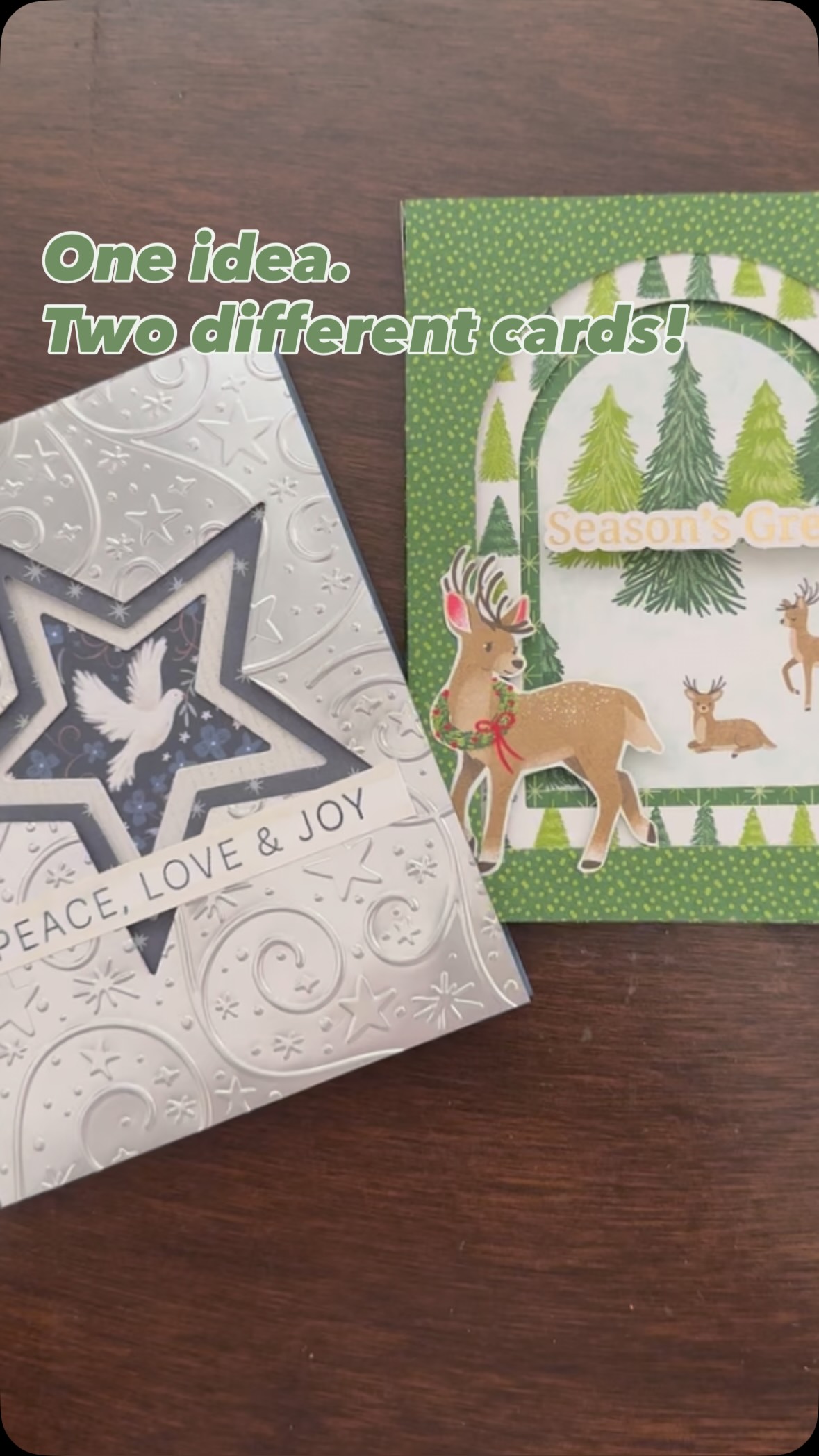 One idea, two different cards! ⭐

When I spotted the layered star card in Stampin’ Up!®’s October Product of the Month flyer, I knew I had to give it a try!

I recreated the layered star design using the Shining Stars Dies, then wondered if I could achieve a similar effect with a completely different set of dies. And here’s what happened! 😊

The best part? The Shining Stars Dies are just $5 with a $75+ order during October, while supplies last!

Such a fun set to have on hand for cards, gift packaging, and more.

Which version catches your eye—the star or the woodland scene?

#MakeItMonday #TheStampingBee #StampinUp #Cardmaking #CreativeInspiration